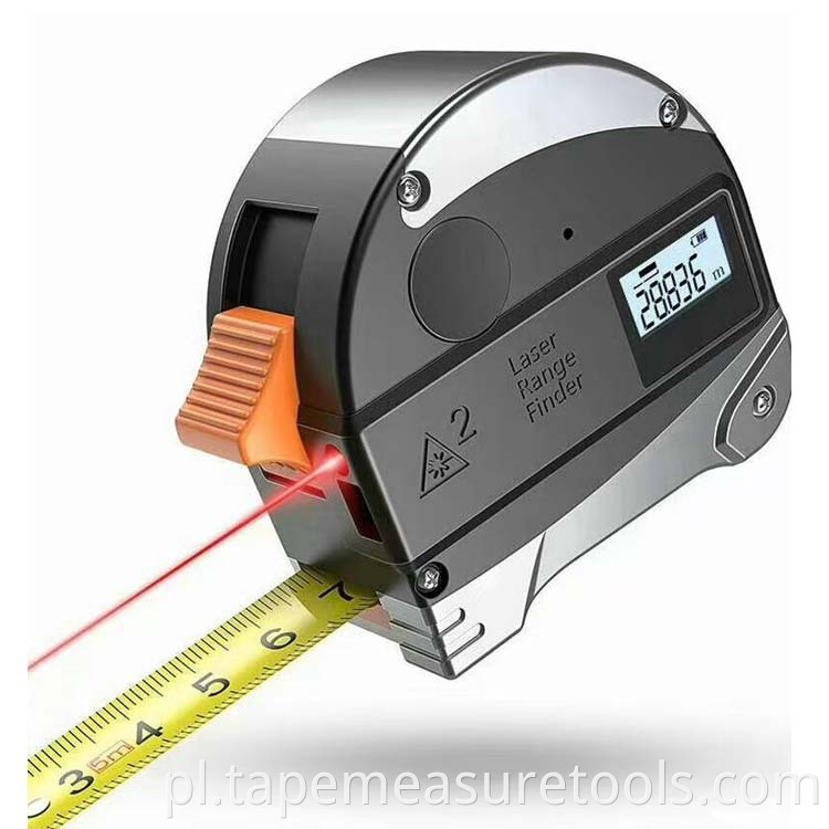 2 w 1 odległość laserowa 130 stóp USB ładowalna laserowa taśma miernicza;